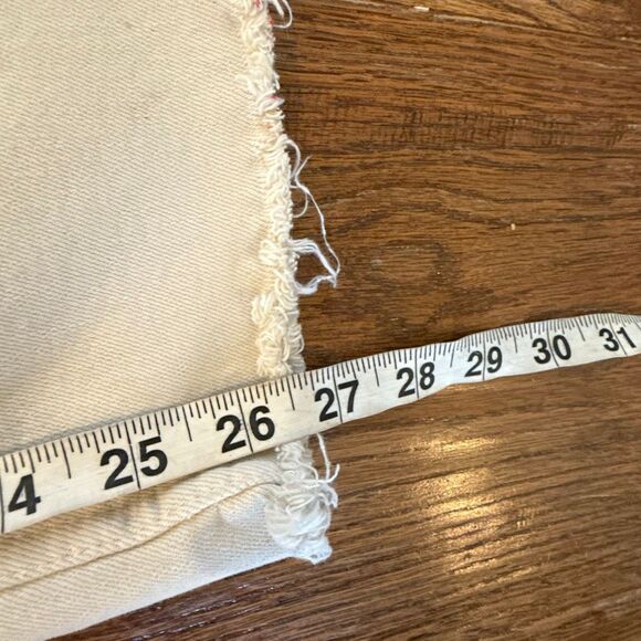 Zara Marine high rise wide leg cream jeans raw hem size 4 - Picture 5 of 11